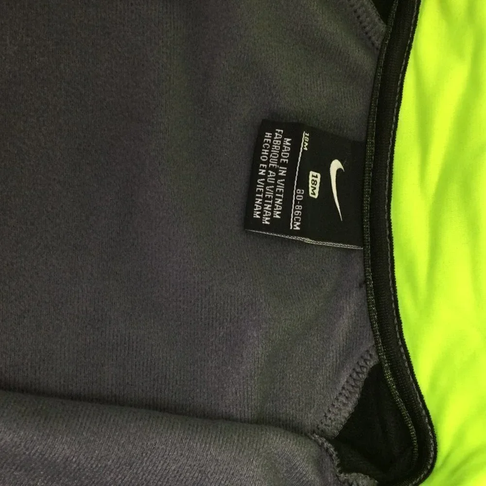 #019‎ Nike boy Raglan color block neon zip front jacket